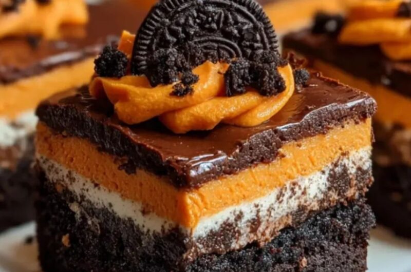 Oreo Layered Halloween Brownies