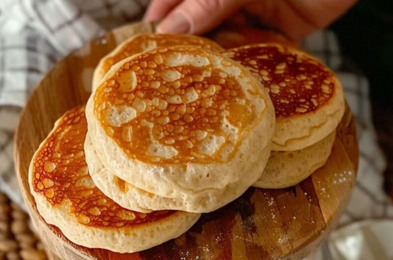 Golden Fluffy Sourdough Crumpets