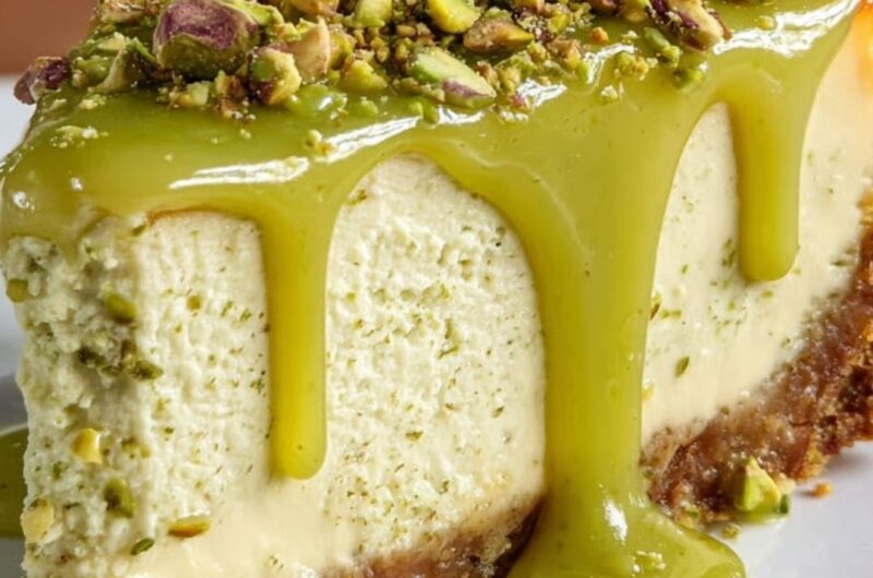 Pistachio Cheesecake With Topping