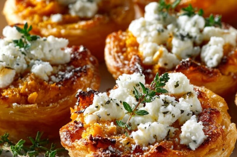 Mini Pumpkin Goat Cheese Tartlets