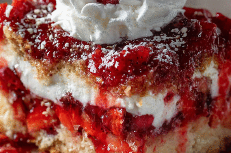 Strawberry Earthquake Cake Delight – The Ultimate Gooey Strawberry Dessert You’ll Crave Again and Again