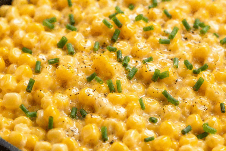 Honey Butter Skillet Corn with sweet corn kernels coated in buttery honey sauce