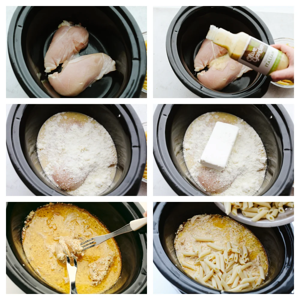 step by step 4 ingredient crockpot olive garden chicken