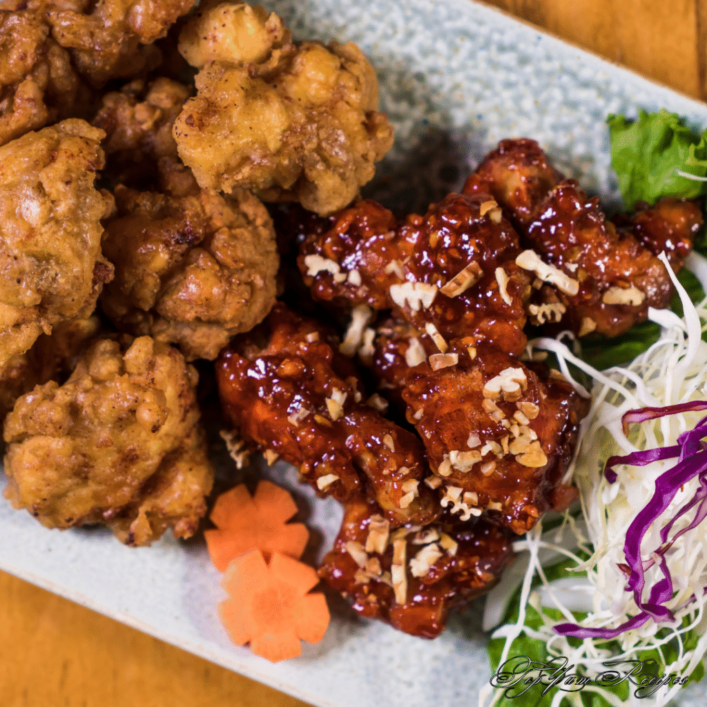 Alt text: "Close-up of crispy Korean fried chicken wings with a glossy, golden double-fried crust
