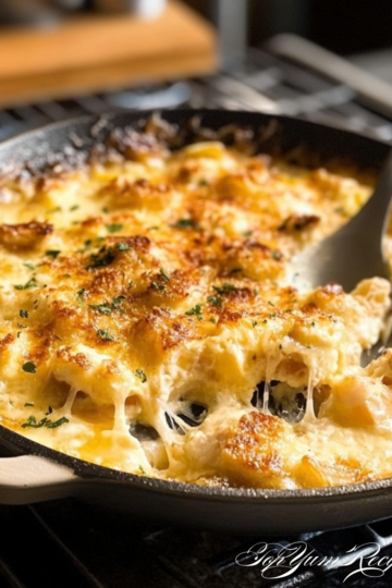 French Onion Skillet Eggs Gratin