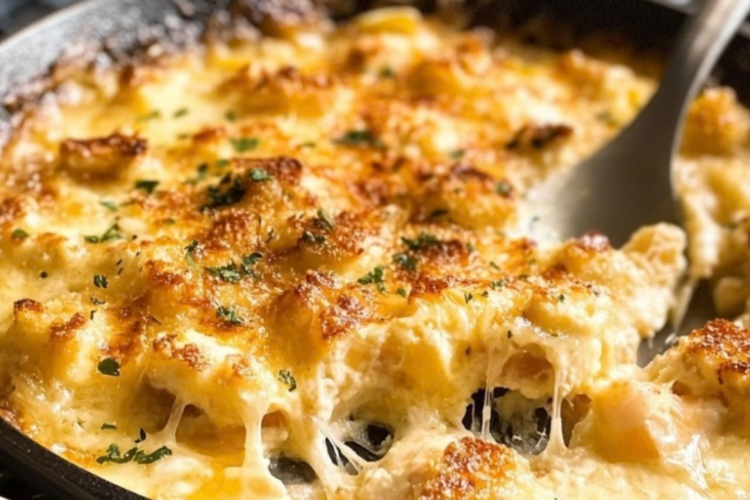 French Onion Skillet Eggs Gratin