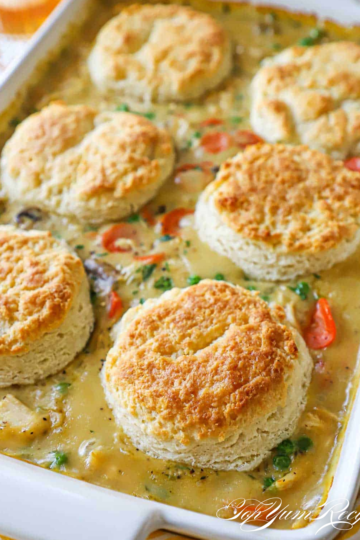 creamy chicken casserole with biscuits